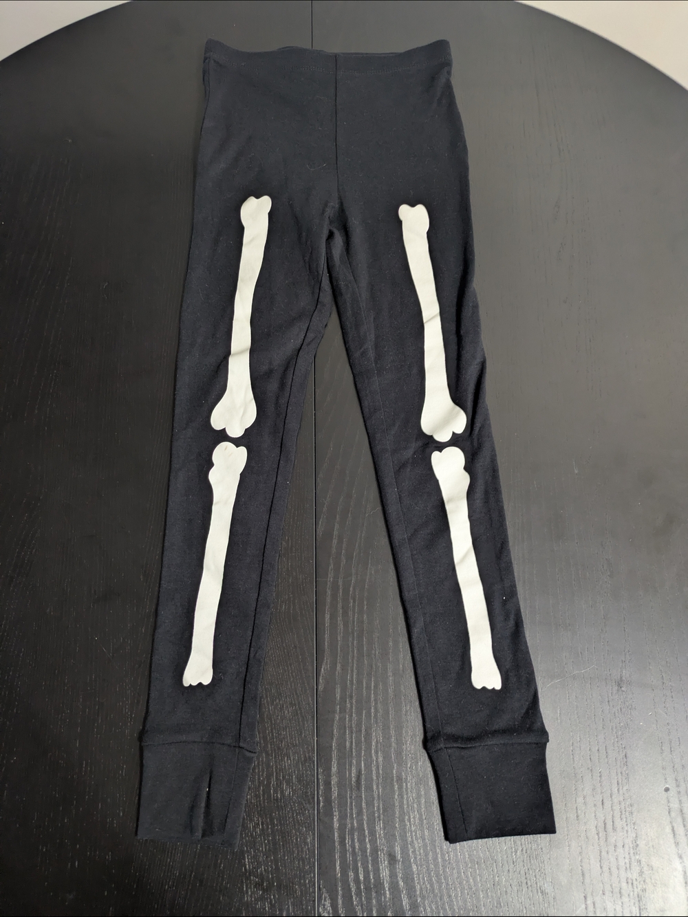 Joe Fresh Black Leggings with White Bone Print